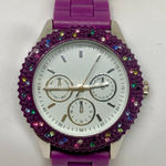 FMD women’s quartz analog purple tone 38mm colorful bezel crystals running Photo 0