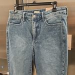 NYDJ 💕💕 High Rise Slim Bootcut Frayed Ankle Jeans ~ Riverfront Blue 8 NWT Photo 6
