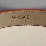 Versace Double Stud Medusa Belt in Coral Calf Leather - Size 65 cm/26" - NWT Photo 4