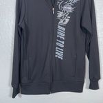 Harley Davidson  Women L Black Graphic Print Full Zip Sweatshirt Pockets Biker Photo 1