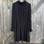 White House | Black Market NWT Rhinestone Studded Blouson Dress Black Large $170 Photo 4