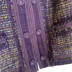 Chico's Metallic Purple Tweed Fringe Boucle Jacket Women Sz 1 Medium Photo 4