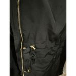 Jessica Simpson  Black Hooded Anorak Jacket Leopard Lined Drawstring Size 2X Photo 5