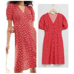 & Other Stories & Other Stories Paris Atelier Red Floral Print Button Front Mini Dress Size S Photo 1