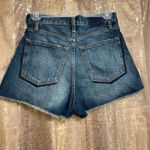 Abercrombie & Fitch dark wash light distressed/whiskered high rise festival shor Photo 1