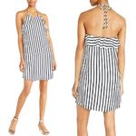 J.Crew  Dress Halter Striped Ruffle Mini Navy White Size XS NWT Photo 1