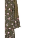 Entro  Women's Top Floral Sheer Lace Cold Shoulder Flare Sleeves Green/Pink Small Photo 4