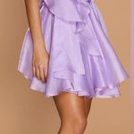 NWOT Sonya Moda Rosa Strapless Silk Lilac Purple Organza mini Dress sz S Photo 1