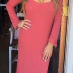 Lucy Love Pink Ribbed Side Slit Maxi Dress Photo 0