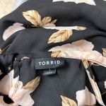 Torrid Georgette Drop Waist Halter Top Blouse Size 1 Black Sleeveless Floral Photo 4