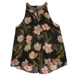 Jennifer Lopez  Jeweled High Collar Sleeveless Floral Blouse Top Photo 1