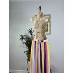 Papaya  Woman Dress M Halter Neck Lined Boho Vacation Preppy Zipper Back Boho Y2K Photo 4