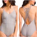 prAna Women's  Crisscross Back Talula Gray V-Neck Swimsuit Size Small EUC #6846 Photo 1