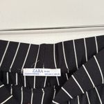 ZARA  Black and White Striped Trousers with Lace Hem Photo 7