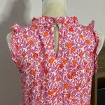 J.Crew  Tiered Ruffle Midi Dress 6 Pink White Orange Photo 5