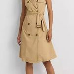 Ralph Lauren Lauren Women Double-Breasted Tan Belted Safari Dress Size 6 Trench! Photo 13