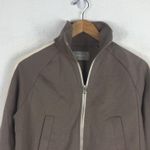 Everlane The Dream Zip-Up Side Stripe Sporty Knit Crop Jacket In Clay XS Photo 4