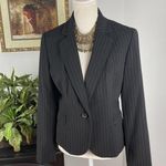 Nine West Blazer Black 6 Coral Color Women Jacket Striped Fully Lined Padded Sh Photo 1