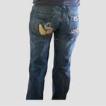Yag Denim Leather Patchwork Distressed Bootcut Jeans Women’s Size 9 (28 Photo 8