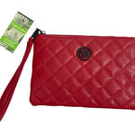 Badgley Mischka NWT‎  Red Quilted Vegan Leather Wristlet Card Holder Wallet Photo 0