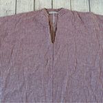 Bryn Walker Size Small Red White Stripe Oversized Short Sleeve Blouse Photo 2