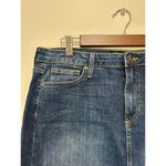 Just Black  jeans mini skirt womens size L dark wash pockets raw hem Photo 2