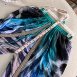 Manish Vaid Designer Beaded Crystal Printed Luxury Resort Harem Pants Size S Blue Photo 7