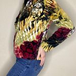 Kaktus Y2K Retro Women’s Abstract Animal Print Fleece Zip Cardigan Photo 2
