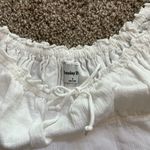 Aritzia NEW  Sunday Best Babydoll Dress White Puff Sleeves Mini Bow Size Small Photo 1