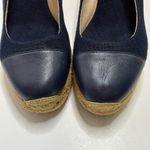 Jack Rogers  Palmer Blue Closed Cap Toe Fabric/Leather Wedge Espadrilles Size 8.5 Photo 1