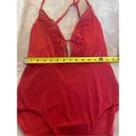 Laundry by Shelli Segal One Piece Lace Trim Red ( spice) Swimsuit Size M Photo 7