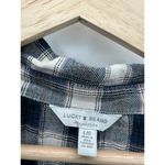 Lucky Brand  Women Large Black White Plaid Classic Shirt Button Down Flannel Photo 5