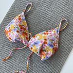 Forever 21 Pink Purple Orange Floral Triangle Bikini Top Photo 6