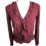 Cape Juby  Ruffled V-neck Long Sleeve Crop Top Photo 0