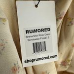 Rumored Sirena Yellow Floral Halter Midi Wrap Dress Windswept Small Photo 4