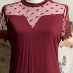 SheIn Burgundy Mock Neck Blouse Photo 2