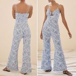 Anthropologie Hutch Blue Motif Ditsy Floral Print Wide Leg Jumpsuit Size Small Photo 1