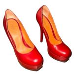 Fendi Decolette Nappa Red Platform Pump Sz 38 Photo 0
