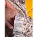 Lucky Brand Boho Floral Peasant Top | Burgundy Cream Sheer Flowy Blouse – Size L Photo 7