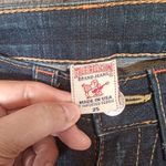 True Religion  Dark Blue Yellow Stiching Stella Style Long Vintage Womens 25 Photo 2