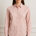 Babaton Women Shirt XXS Pink Cotton Button Down Long Sleeve Collared Preppy Photo 0