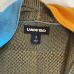 Lands' End Multicolor Color Block Open Cardigan Blue Orange White Pockets Artsy S Photo 4