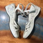 Vtg 90s Y2k Seventeen Platform sandals floral iridescent sequined size 7.5 White Photo 5