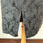 Vintage 90s Solid Black Satin Floral Strapless Sequin Union Made Dress Size 8 Photo 6