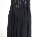 DKNY Women’s Black Pleated Maxi Skirt w/ Silver Studs Photo 1