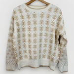 Workshop Republic Clothing  Womens Sweater Size S Fair Isle Cream Gold Winter NEW Photo 0