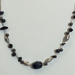 Lia Sophia  Wire Bead Black Silver Necklace Photo 0