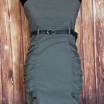 Miss Cocoa Stretch Women's Strapless Green Cargo Ruched Tube Dress Size Medium Photo 0