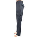 ZARA  Black Straight Wide Leg High Rise Cargo Trousers Denim Jeans Pants Size 4 Photo 1