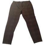 Women's Brown Plaid Straight Leg Crop Pants Size 16 Photo 0